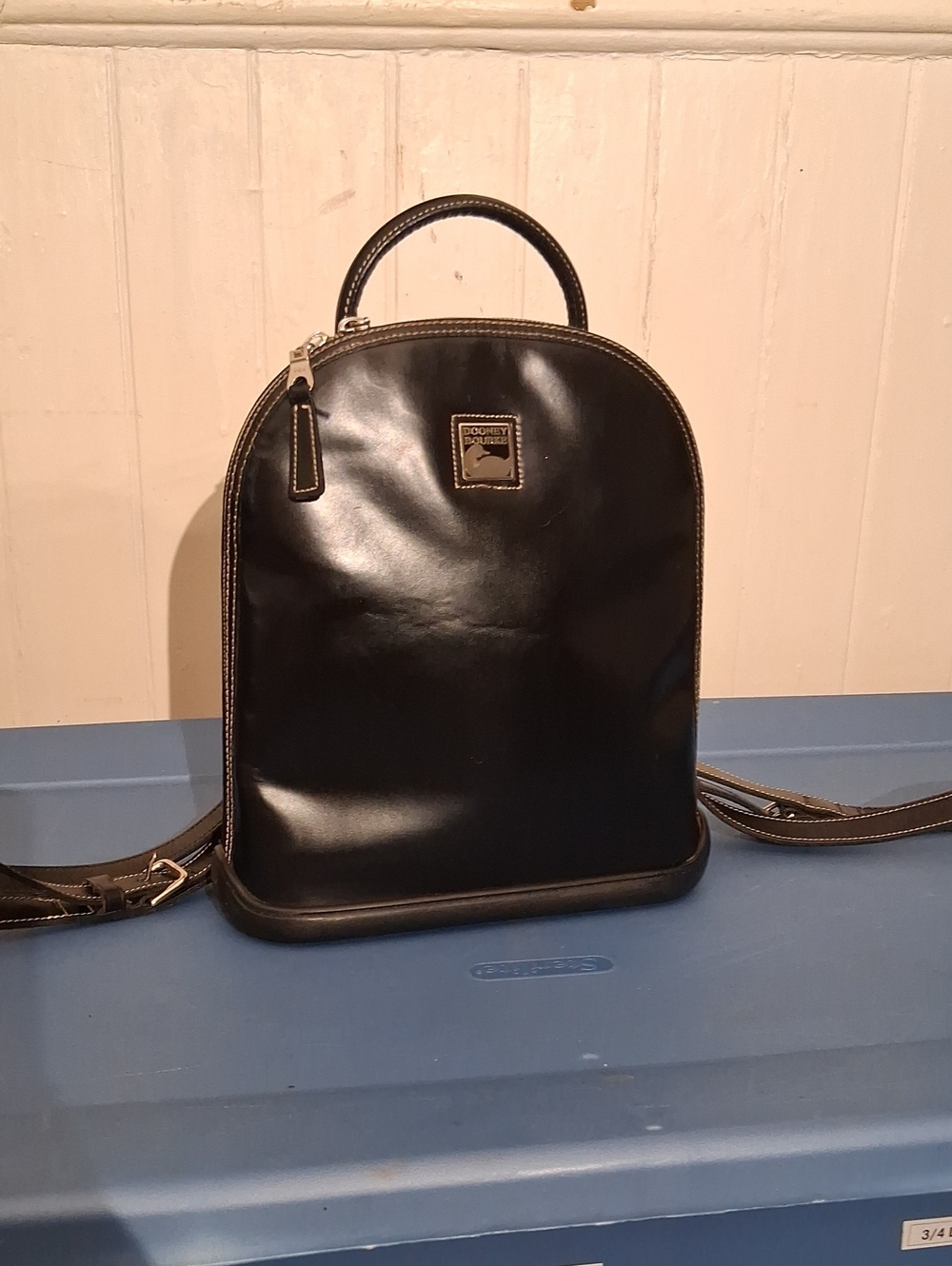 Dooney And Bourke Black Leather Parasole Backpack  #BO 685085